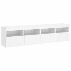 Ścienne szafki TV z LED, 2 szt., białe, 80x30x40 cm