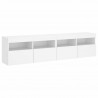 Ścienne szafki TV z LED, 2 szt., białe, 80x30x40 cm