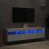 Ścienne szafki TV z LED, 2 szt., białe, 80x30x40 cm