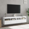 Ścienne szafki TV z LED, 2 szt., białe, 80x30x40 cm
