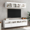 Ścienne szafki TV z LED, 2 szt., białe, 80x30x40 cm