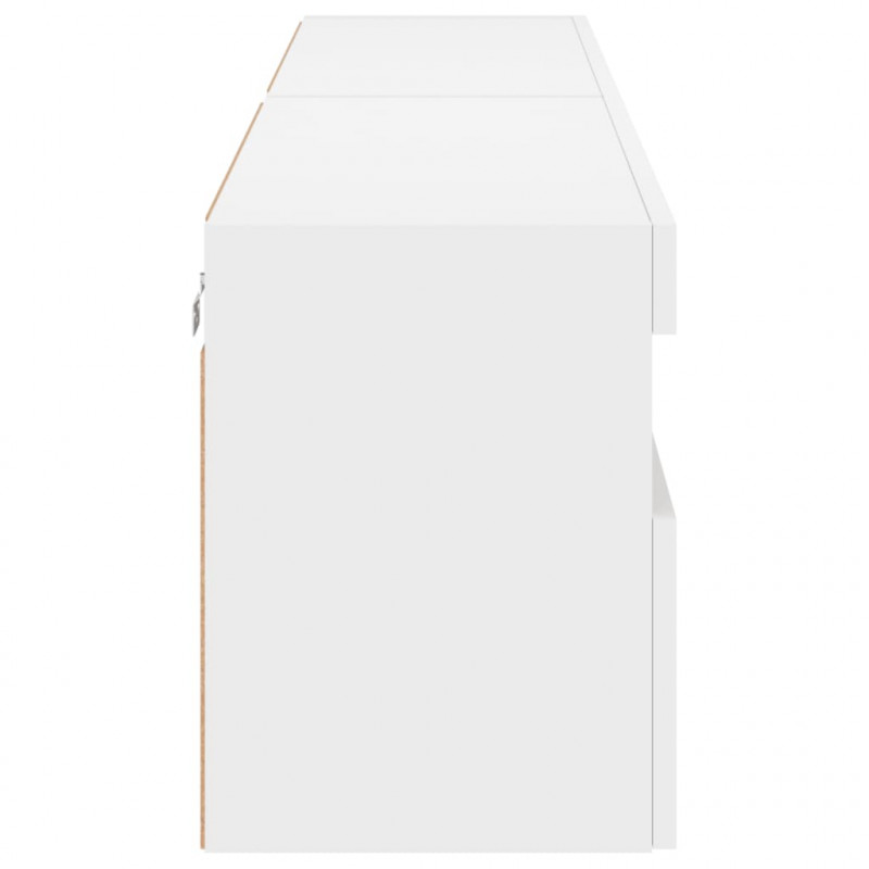 Ścienne szafki TV z LED, 2 szt., białe, 80x30x40 cm