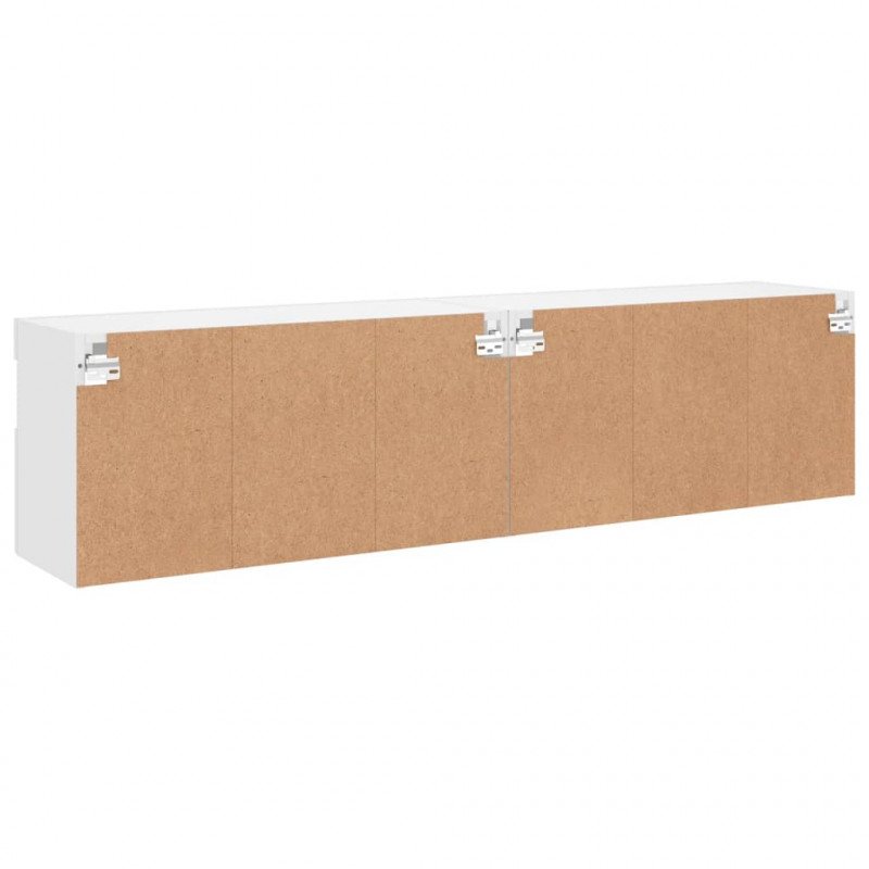 Ścienne szafki TV z LED, 2 szt., białe, 80x30x40 cm