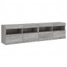 Ścienne szafki TV z LED, 2 szt., szary dąb sonoma, 80x30x40 cm