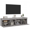 Ścienne szafki TV z LED, 2 szt., szary dąb sonoma, 80x30x40 cm