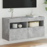 Ścienna szafka TV z LED, szarość betonu, 80x30x40 cm