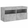 Ścienna szafka TV z LED, szarość betonu, 80x30x40 cm