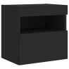 Ścienne szafki TV z LED, 2 szt., czarne, 40x30x40 cm