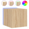 Ścienna szafka TV z LED, dąb sonoma, 30,5x35x30 cm