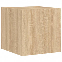 Ścienna szafka TV z LED, dąb sonoma, 30,5x35x30 cm