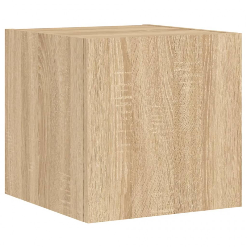 Ścienna szafka TV z LED, dąb sonoma, 30,5x35x30 cm