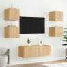 Ścienna szafka TV z LED, dąb sonoma, 30,5x35x30 cm