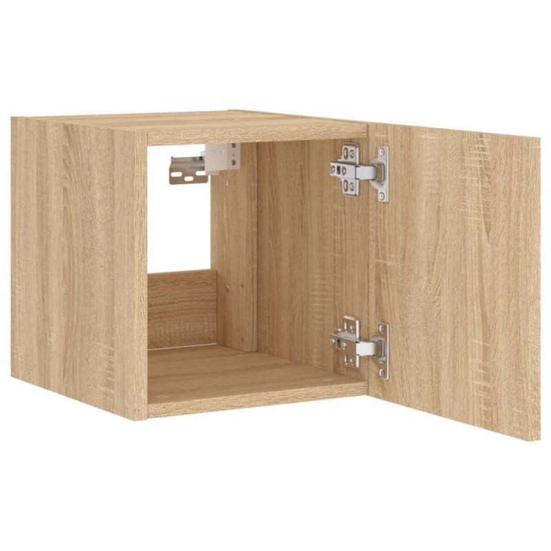 Ścienna szafka TV z LED, dąb sonoma, 30,5x35x30 cm