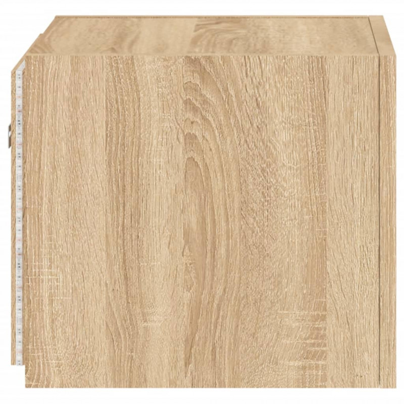 Ścienna szafka TV z LED, dąb sonoma, 30,5x35x30 cm