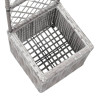 Donica z kratką i 1 wkładem, 30x30x107 cm, polirattan, szara