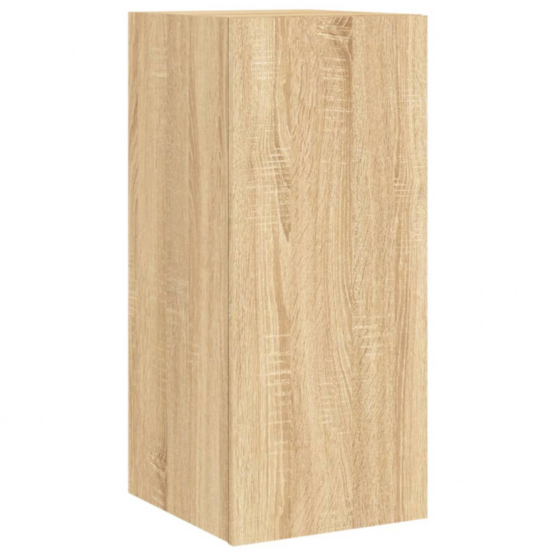 Ścienna szafka TV z LED, dąb sonoma, 30,5x35x70 cm