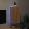 Ścienna szafka TV z LED, dąb sonoma, 30,5x35x70 cm