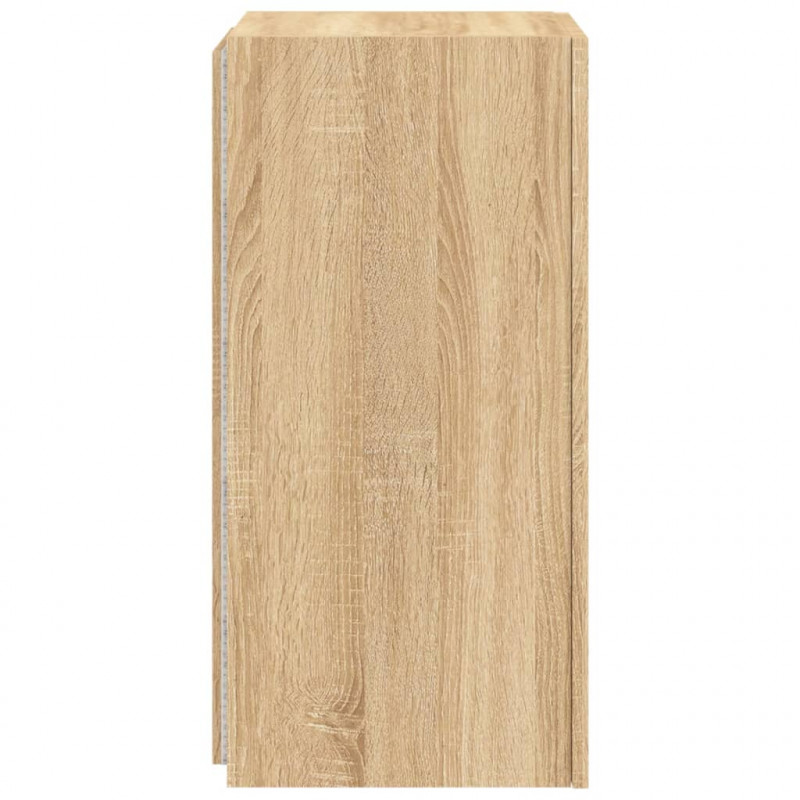 Ścienna szafka TV z LED, dąb sonoma, 30,5x35x70 cm