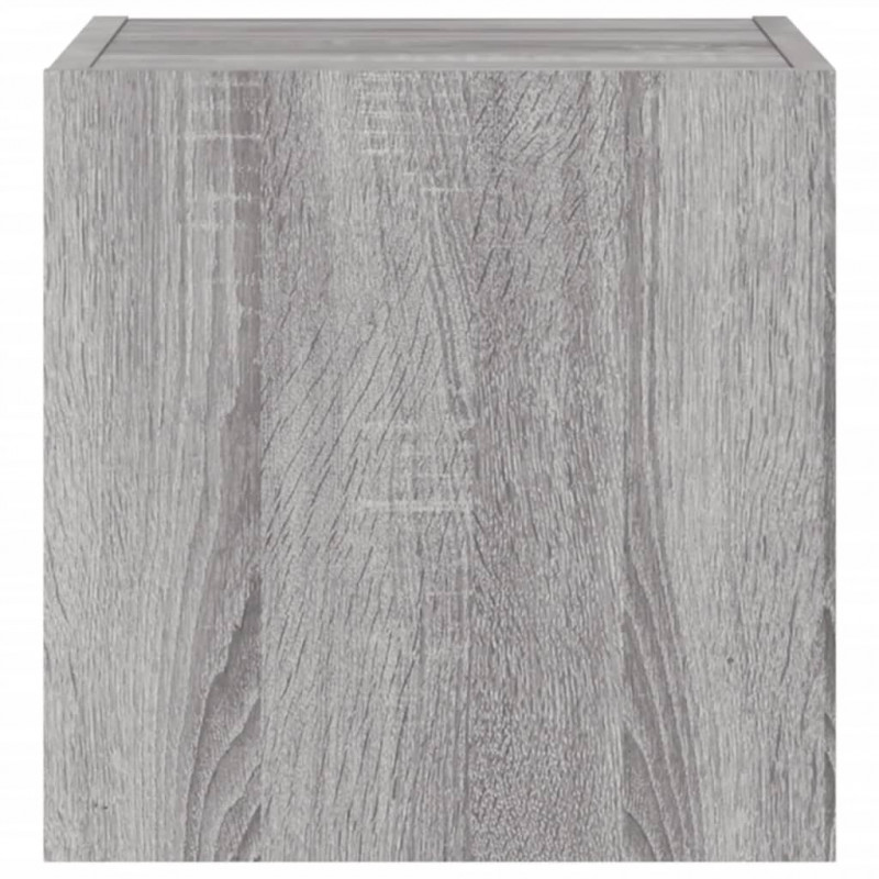 Ścienne szafki TV z LED, 2 szt, szary dąb sonoma, 30,5x35x30 cm