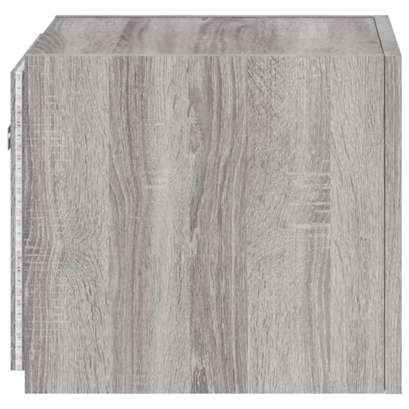 Ścienne szafki TV z LED, 2 szt, szary dąb sonoma, 30,5x35x30 cm