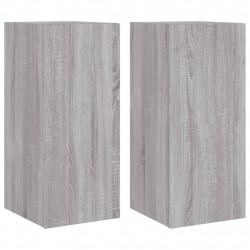 Ścienne szafki TV z LED, 2 szt., szary dąb sonoma, 30,5x35x70cm