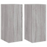 Ścienne szafki TV z LED, 2 szt., szary dąb sonoma, 30,5x35x70cm