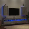 Ścienne szafki TV z LED, 2 szt., szary dąb sonoma, 30,5x35x70cm