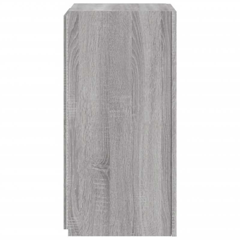 Ścienne szafki TV z LED, 2 szt., szary dąb sonoma, 30,5x35x70cm