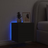 Ścienna szafka TV z LED, czarna, 40,5x35x40 cm
