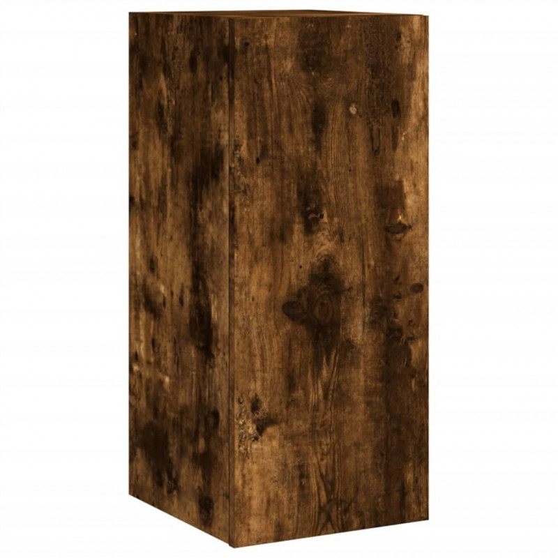 Ścienne szafki TV z LED, 2 szt., przydymiony dąb, 30,5x35x70 cm