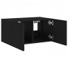 Ścienna szafka TV z LED, czarna, 60x35x31 cm