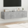 Ścienne szafki TV z LED, 2 szt., szarość betonu, 60x35x31 cm