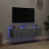 Ścienne szafki TV z LED, 2 szt., szarość betonu, 60x35x31 cm