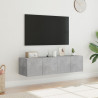 Ścienne szafki TV z LED, 2 szt., szarość betonu, 60x35x31 cm