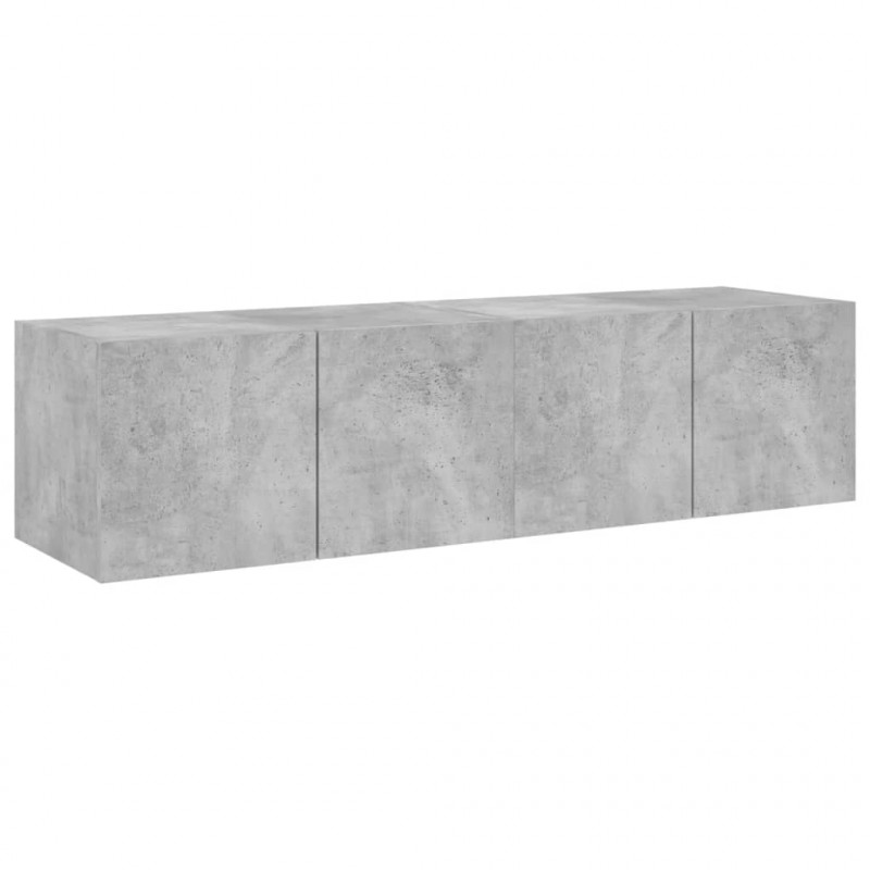 Ścienne szafki TV z LED, 2 szt., szarość betonu, 60x35x31 cm