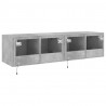 Ścienne szafki TV z LED, 2 szt., szarość betonu, 60x35x31 cm