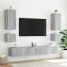 Ścienne szafki TV z LED, 2 szt., szary dąb sonoma, 40,5x35x40cm