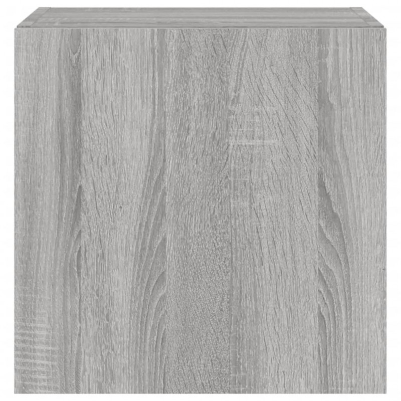 Ścienne szafki TV z LED, 2 szt., szary dąb sonoma, 40,5x35x40cm