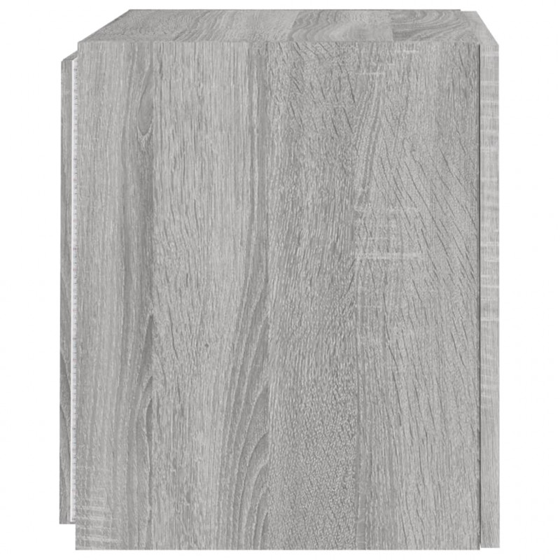 Ścienne szafki TV z LED, 2 szt., szary dąb sonoma, 40,5x35x40cm