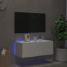 Ścienna szafka TV z LED, biała, 80x35x31 cm