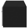 Ścienna szafka TV z LED, czarna, 80x35x31 cm