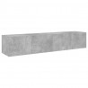 Ścienne szafki TV z LED, 2 szt., szarość betonu, 80x35x31 cm