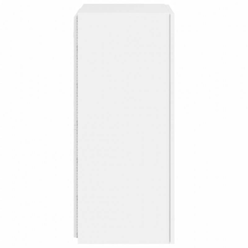 Ścienna szafka TV z LED, biała, 40,5x35x80 cm
