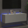 Ścienna szafka TV z LED, biała, 100x35x31 cm