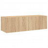 Ścienna szafka TV z LED, dąb sonoma, 100x35x31 cm