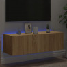 Ścienna szafka TV z LED, dąb sonoma, 100x35x31 cm