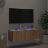 Ścienna szafka TV z LED, dąb sonoma, 100x35x31 cm