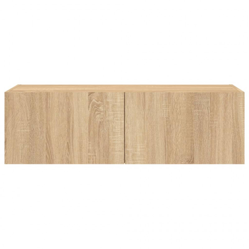 Ścienna szafka TV z LED, dąb sonoma, 100x35x31 cm