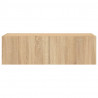 Ścienna szafka TV z LED, dąb sonoma, 100x35x31 cm
