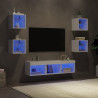 7-częściowy zestaw mebli TV z LED, biały